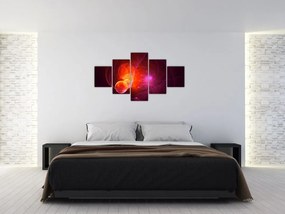 Nowoczesny obraz różowej abstrakcji (125x70 cm)