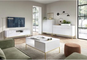 NAYA Szafka RTV 154 biała | złoty stelaż