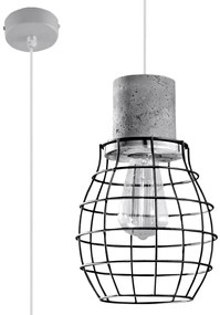 Lampa wisząca LUGO czarna/beton SOLLUX  LIGHTING