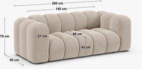 Szara sofa z tkaniny szenilowej 200 cm Lupine – Micadoni