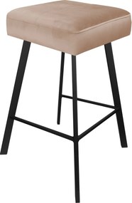 Hoker MAX krzesło barowe tkanina Welur podstawa metalowa : Kolor nogi - Czarna profil, Kolor tkaniny - VELVET - MG06, Typ siedziska - Siedzisko stałe