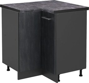Szafka narożna czarny beton 75.6x60x81.6 r-line