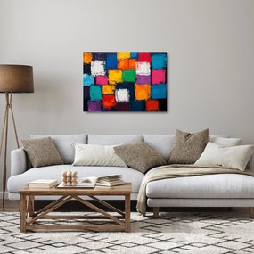 Obraz na szkle -Obraz z kolorowymi kwadratami (70x50 cm)