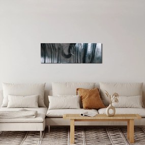 Obraz - Twarz ze stali (z zegarem) (90x30 cm)