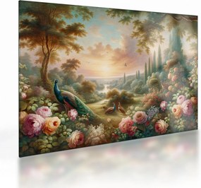 Obraz na szkle - Pawie w ogrodzie (70x50 cm)