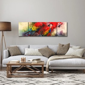 Obraz czerwonych papug Ara (170x50 cm)