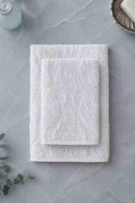 Luksusowy ręcznik kąpielowy DAMASK 75x150cm Biały