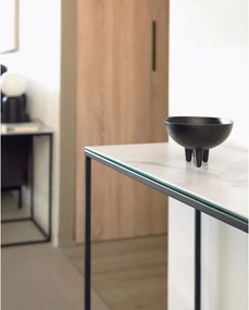 Czarno-biała konsola z ceramicznym blatem 30x110 cm Rewena – Kave Home