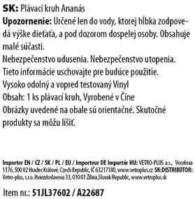 Vetro-Plus Nadmuchiwane leżak Ananas, 76 x 100 cm