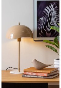 Jasnobrązowa lampa stołowa z metalowym kloszem (wysokość 56 cm) Waved Dome – Leitmotiv