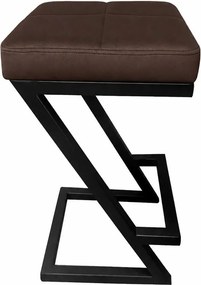 Hoker ZETA krzesło barowe Loft podstawa metalowa : Kolor Stelaża - Czarny , Kolor tkaniny - EKO-SKÓRA - 19D, Typ tkaniny - Eko-skóra