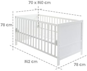 Białe łóżeczko 70x140 cm – Roba