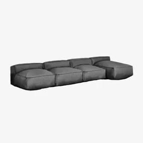 Sofa Modułowa Szezlong 4 Sztuki Dojans Szary Granit - Sklum
