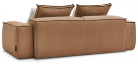 Brązowa sofa z imitacji skóry 260 cm Boheme – Bobochic Paris