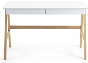Biurko z białym blatem Kave Home Ingo, 120x60 cm
