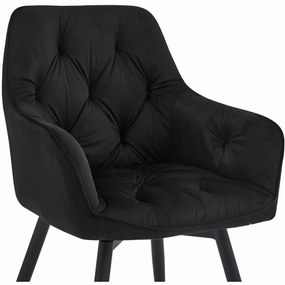 Obrotowe krzesło jadalniane JORK360 VELVET, czarne