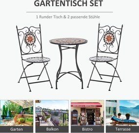 Zestaw mebli ogrodowych Outsunny 3-częściowy