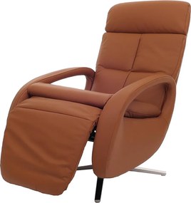 Fotel relaksacyjny MCW-L11 obrotowy, w całości pokryty skórą,  brązowy