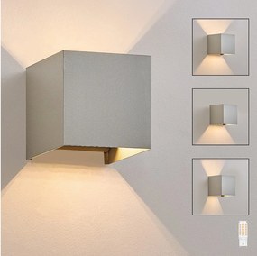 NETTLIFE Kinkiet wewnętrzny LED - Kinkiet zewnętrzny Szary Lampa zewnętrzna IP65 Kinkiet zewnętrzny 3000K Ciepła biel