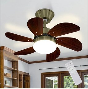 NETTLIFE Biały wentylator sufitowy ze światłami, pilotem, cichy, z timerem, 6 łopatkami, do sypialni