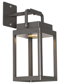 Zewnetrzna Lampa ścienna zewnętrzna ciemnoszara z wbudowaną lampą LED do ładowania - Yara Nowoczesny Oswietlenie zewnetrzne