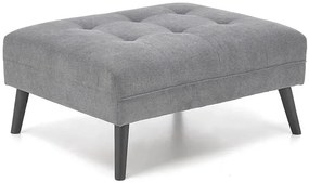 Popielata sofa rozkładana z podnóżkiem - Leris