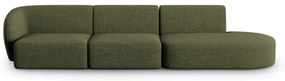 Zielona sofa z tkaniny szenilowej lewostronna 311 cm Paolo – Milo Casa