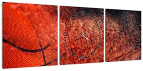 Obraz - Piłka do koszykówki (z zegarem) (90x30 cm)
