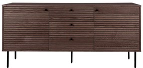 Ciemnobrązowa niska komoda w dekorze dębu 150x74 cm Kyoto – House Nordic