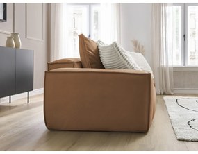 Brązowa sofa z imitacji skóry 260 cm Boheme – Bobochic Paris