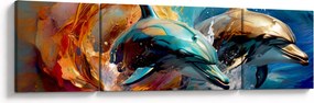 Obraz - Malowanie delfinów (170x50 cm)