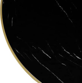 Stół Okrągły TINGA 100 cm Czarny/Złoty Glamour