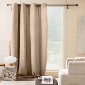 Jasnobrązowa zasłona z materiału bouclé 140x260 cm Winona – douceur d'intérieur