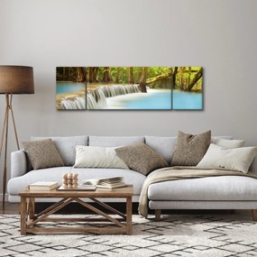 Obraz wodospadu Huai Mae Kamin w lesie (170x50 cm)