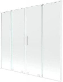 Mexen Velar L Duo parawan nawannowy 2-skrzydłowy rozsuwany 180 x 150 cm, transparent, biały - 896-180-003-02-20
