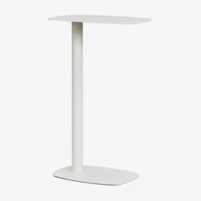 Stolik Pomocniczy Prostokątny 40x25 Cm Ze Stali Odelia Gardenia Biel & ↑65 Cm - Sklum