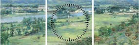 Obraz - Theodore Robinson, The Valley of the Seine, From the Hills of Giverny, reprodukcje (z zegarem) (90x30 cm)