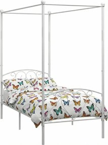 Białe metalowe łóżko z baldachimem 100x200 cm Z2-H60