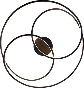 Lampa sufitowa czarna 78 cm z wbudowanym LED 3-stopniowy ściemniacz - Rowin