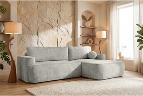 Narożnik Moon, do salonu, z funkcją spania, Flow, prawy, szary (16)