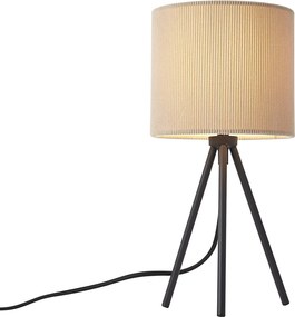 Nowoczesna lampa stołowa na trójnogu taupe z aksamitnym abażurem - Luz