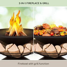 Blumfeldt Aguilera 65cm Niskie Palenisko z grillem Czarny