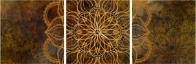 Obraz - Mandala radości (z zegarem) (90x30 cm)