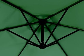 Parasol ogrodowy na wysięgniku XS-UMS021 z korbką, zielony, 3 m