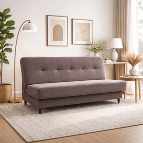 Sofa z Funkcją Spania ARUBA 2 Wersalka Dwuosobowa Rozkładana Brązowa Nowoczesna do Salonu
