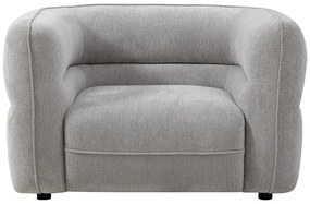 Fotel z szarej tkaniny szenilowej TALIENA