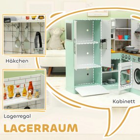 AIYAPLAY Kuchnia Zabawkowa dla Dzieci, Komplet z Tablicą, Okapem, Realistyczne Efekty Świetlne i Dźwiękowe, Przybory Kuchenne