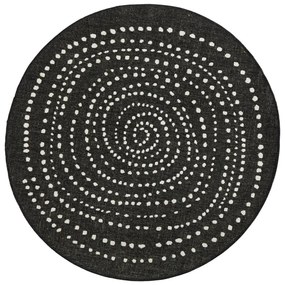 Czarny dywan odpowiedni na zewnątrz NORTHRUGS Bali, Ø 140 cm