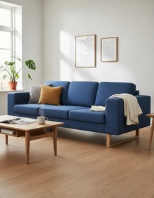 Granatowa elegancka trzyosobowa sofa F8-C69