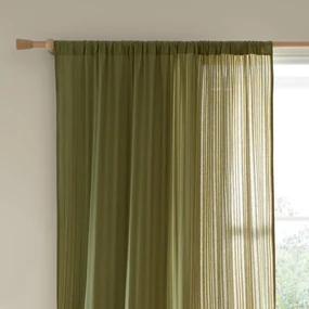 Khaki firanka 140x229 cm Zofia Broderie Anglaise – Pineapple Elephant